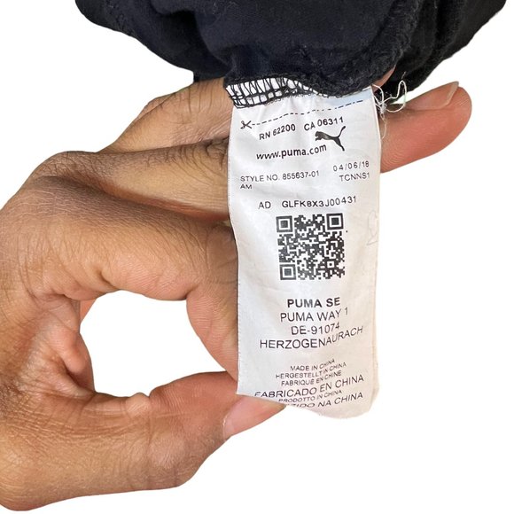 Puma Pullover Hoodie Long Sleeve Drawstring Ribbed Cuff Black Medium - Picture 9 of 12